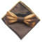 Cyriacus Holzfliege Einstecktuch Set Herren Holzfliegenset Fliege aus Holz,für Hochzeit Aufführungen Abschlussball Geschenk