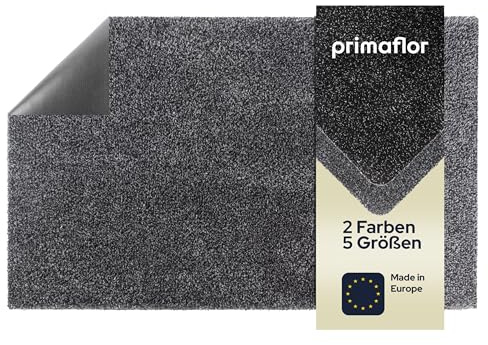 Primaflor Schmutzfangmatte Aqua Stop | 100 x 250 cm | Anthrazit | 80 % Baumwolle, bei 30 °C waschbar, 6 mm flach und mit rutschhemmendem Vinylrücken für Eingang, Flur und Tür