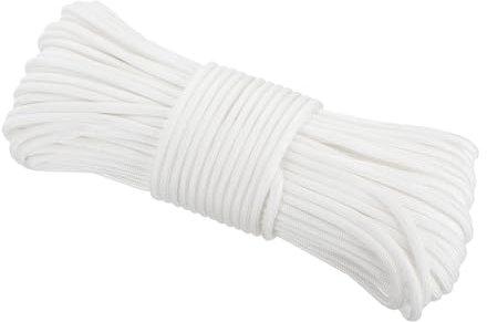 Rebower 550 Paracord Rope 31m, 4mm Thin Paracord Nylon Cord 7-Strand Core [for Tent Camping Outdoor Gear] - White