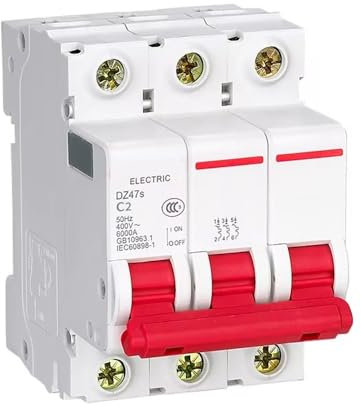 MOUMOUTEN Leitungsschutzschalter, DZ47-63 3-poliger AC400v 2A Leitungsschutzschalter Überlastschutzschalter zum Schutz von Stromkreisanlagen