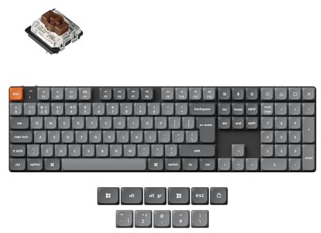 Keychron K5 Max Ultra-Slim Wireless Custom Mechanical Keyboard, QMK/VIA Programmable, Bluetooth/2.4 GHz/Wired with RGB Hot-Swappable Low Profile Gateron Brown Switch for Mac Win Linux - UK Layout