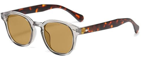 LHSDMOAT Retro Depp-Stil Round Sonnenbrille Herren Damen - Vintage 70er Jahre UV400-Schutz sunglasses für Fahrten, Reisen & Outdoor Aktivitäten