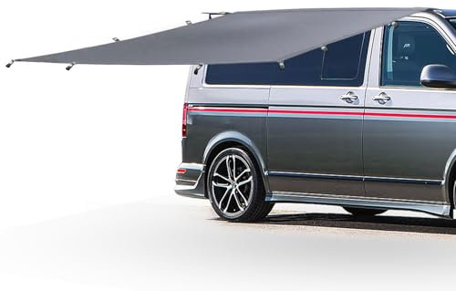 Markise, Sonnensegel mit Keder, Sonnensegel Wohnwagen, Kederschiene(4-6mm), Vw T4, T5, T6, Ersatztuch Gibt 250 X250cm, Vorzelt Wohnwagen, Auto Vorzelt, Must Have für Camper