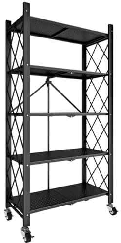 Estante industrial de metal con estantes de almacenamiento de 5 niveles para cocina, microondas, horno, oficina en casa y garaje, 31 pulgadas de altura