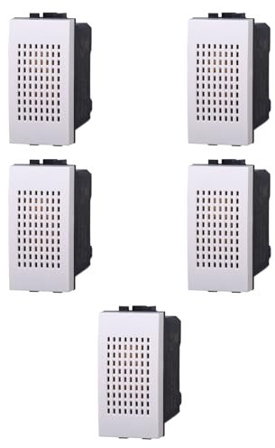 5x Suoneria, campanello, Moduli Bianchi, Compatibile Con BTicino Living, frutti, interruttori, pulsanti, deviatori, dimmer, sensori, PIR, buzzer, Per Placche originali e compatibili