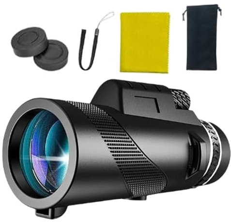 Teleskope für Erwachsene, 80x100 HD Monokular, Nacht Monokular für Vogelbeobachtung/Astronomie, Wasserdicht Handliches Reisefernrohrfür Outdoor Abenteuer, Hochpräzises Einhand-Fernrohr
