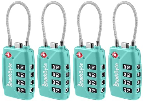 SharkByte TSA Kofferschloss – 4er-Pack, TSA-konform & flexibel einsetzbar