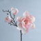 Ramo di magnolia artificiale, 50 cm, fiori finti realistici, 1 fiore, 2 boccioli, per decorazione domestica, fiori di orchidea sintetica in plastica (rosa)