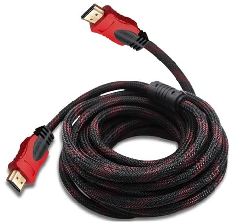 TXJZUQPJ Rete rossa e nera 25 metri Cavo HDMI Cavo HD versione 1.4 Dati HD versione 1.4 supporta 3D 1080P