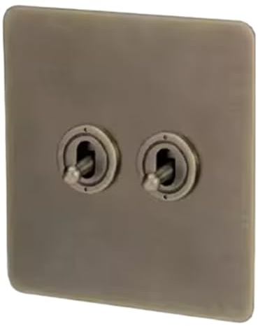 Suoumwa 220V Kippschalter Vintage Bronze Steckdosen und Schalter Wandlichtschalter Dimmerschalter Wandsteckdose Platte, C