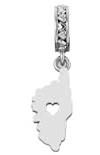 TALISMAN JEWELLERY Charm / Anhänger aus 925er Sterlingsilber für Schlangenketten, Korsika-Insel, Korsika, 7 mm x 26 mm