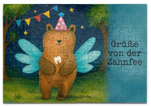 Mr. & Mrs. Panda Puzzle Bär Zahnfee Design 96 Teile - Geschenk, Erster Zahn, Milchzahn, Fee, 500, Teddy, 300, 1500, Legespiel, 1000