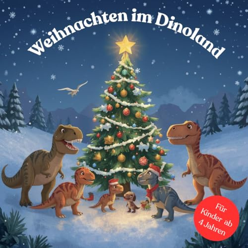 Weihnachten im Dinoland: 24 liebevolle Dinosaurier-Weihnachtsgeschichten und Ausmalbilder für Kinder ab 4 Jahren