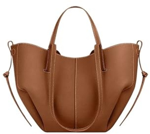 Generisch Große Damenhandtasche, plissierte Leder-Flügeltasche, Schultertasche(G,S)