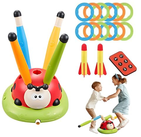 Ladybug Jump Rocket - Musikspielzeug, Launcher für, Gartenspiele für Kleinkinder mit Fernbedienung, belastbare Startrampe, unverwechselbarer Outdoor-Spaß | zuverlässiges aktives Spiel für die