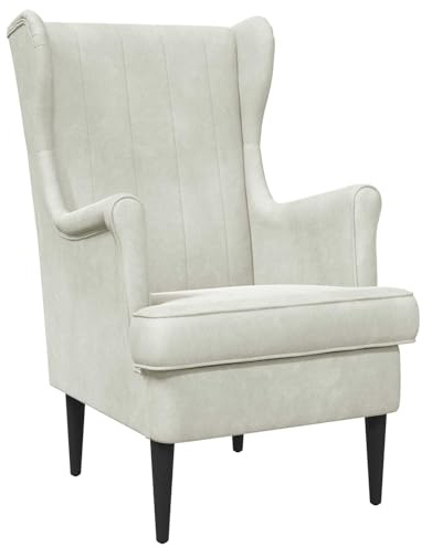 vidaXL Sessel Creme Samt, Stylischer Sessel fürs Schlafzimmer, modernes Velours, Bequeme Sitzgelegenheit, eleganter Wohnraum-Deko