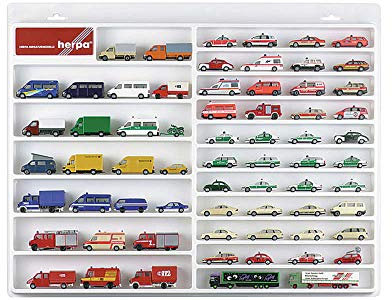 herpa 029209 - PKW/Transporter-Schaukasten, Hängevitrine für Modellautos und Flugzeuge mit Liebe zum Detail, weiß