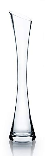 WGV - Vase en Verre Transparent Maria - Hauteur : 40,6 x 36,8 cm - Coupe inclinée Ouverte de 7,6 cm - pour fête de Mariage, événement, décoration de Bureau à Domicile