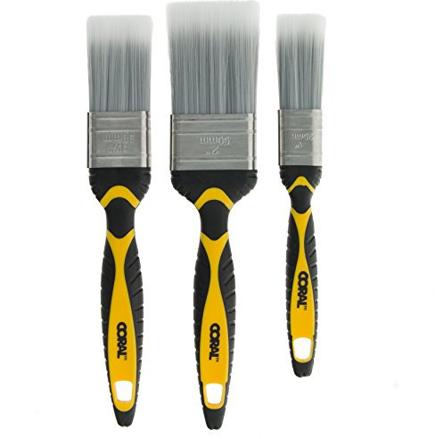 Coral 31504 Shurglide 3 Paint Brush Set for a Seriously Good Finish and Zero Bristle Loss set 3 piece brush pack