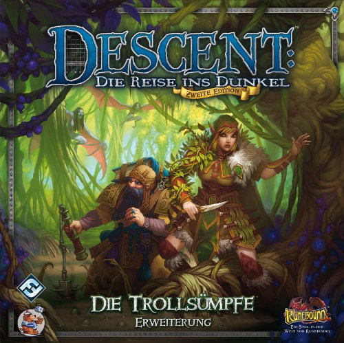Asmodee HEI0604 - Descent 2 Edition: Die Trollsümpfe, Erweiterung, Brettspiel