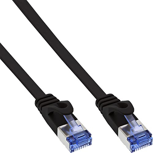 InLine 71805S Patchkabel flach, U/FTP, Cat.6A, schwarz, 5m