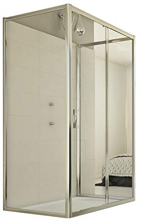 Box Doccia 3 lati 80x100x80 CM H198 trasparente mod. Young Trio 1 Anta P