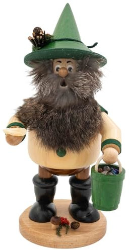 Räuchermännchen Waldwichtel Erzsammler, grün - 25cm
