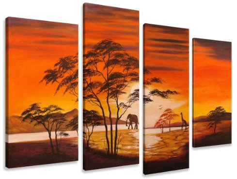Visario Image sur Toile 130 x 80 cm Modèle N° XXL 6138 Afrique Tableaux pour la Mur, encadrés, prêts à Poser, Tout Les Images sur châssis géant Bois véritable.