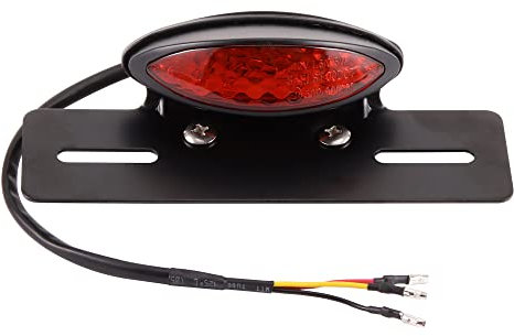 GOOFIT Chrome Motorrad Bremse hinten Indikator Rücklicht mit integriertem Blinker bakcup Licht Ersatz für ATV Scooter Rot