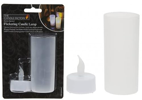 Flickering White Flameless Tea Light Candle with Holder (1 Pc.) - Battery Operated, Safe & Decorative - Perfect for Home Ambiance, Celebrations & Gifts