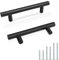 Probrico 10 Pack Matte Black T Bar Handle Pull Stainless Steel Kitchen Cabinet Cupboard Cabinet Door Knob 76mm Hole Centres for Wardrobe Door Handle