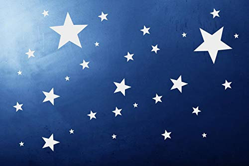 timalo® 50 Stück Selbstklebende Sterne -70016- Fenstedekoration Weihnachten, Fensterbild, Aufkleber, Wandtattoo, Fahrradaufkleber, Autoaufkleber, Schaufenster Sticker Weihnachtssterne (weiß)