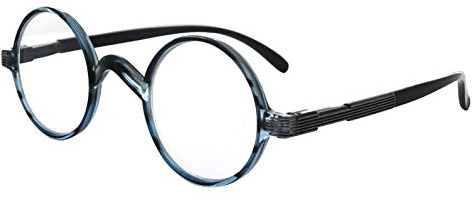 Eyekepper Runden Lesebrille ein wenig groß als Vintage Professor Oval Leser (Blau Streifen,+1.50)