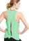 Bestisun Femmes Dos Nu Yoga Tops Running Dos Ouvert Chemises Workout Gym Vêtements - Vert - Taille L