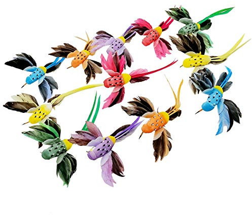 LWINGFLYER Kunstvogel Dekoration mit Federn und Klammern leicht und realistisch geeignet für Weihnachtsbäume Gärten Hochzeiten Frühlingsdekorationen usw