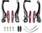 Chooee 2 Paia Freni V-brake per Bici, Set di Freno V Brake Anteriore e Posteriore, Nero/Rossa