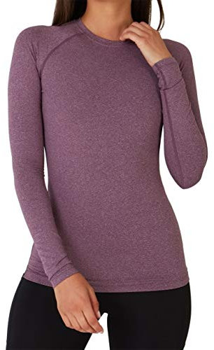 TCA Thermounterwäsche Damen Extra Warm - Thermo Unterwäsche für Sport - Thermoshirt Funktionsshirt Langarm - Kompressions Laufoberteil - Lila, S