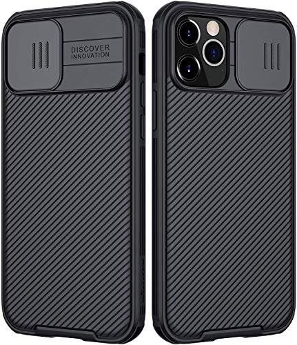 Nillkin iPhone 15 Pro Max Hülle mit Kameraschutz (6,7 Zoll), CamShield Pro iPhone 15 Pro Max Handyhülle mit Schiebe Kameraabdeckung (Black, iPhone 12 pro)