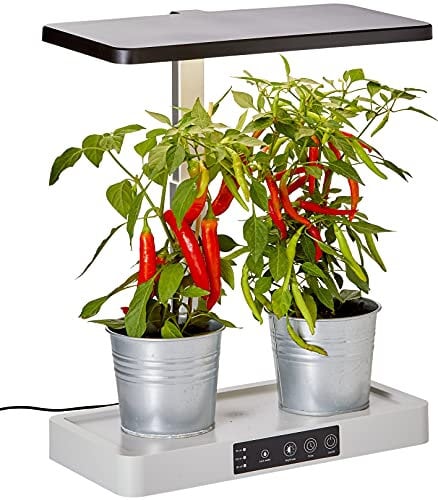 Northpoint Smarte LED Pflanzenleuchte Kräutergarten Hydroponik Innengarten Gewächslampe 20W 1600 Lumen 6 Setzlinge Höhenverstellbar Wasserstandsanzeige Timer