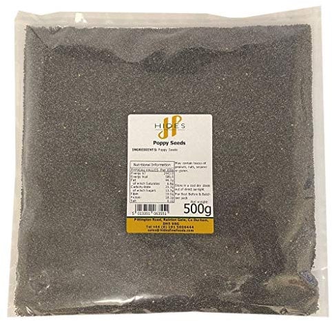 Hides Fine Foods - Poppy Seeds 500g - GMO Free - Suitable for Vegetarians - Baking - Bread - Rolls - Muffins - Cakes - Pastries - Breakfast - Salads - Seed Mixes