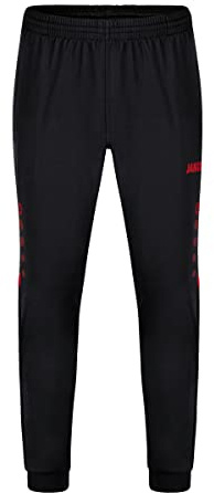 JAKO Herren Polyesterhose Challenge, Schwarz/Rot, XXL