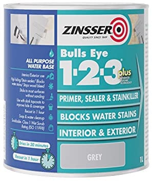 Zinsser BULLS EYE 1-2-3 *PLUS*** 1 litre Ready Mixed Colour - Grey
