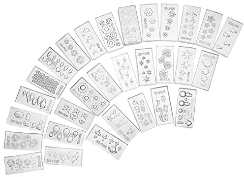 eMagTech 3D Acrylic Nail Art Moulds Silicone Carved Mold for DIY Nail Decoration 30 Patterns Kit
