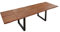 SAM Baumkantentisch 160 (260) x 90 cm Norina, Akazienholz massiv & nougatfarben lackiert, Esszimmertisch inkl. 2 Ansteckplatten, echte Baumkante, Esstisch mit U-Metallgestell in Schwarz