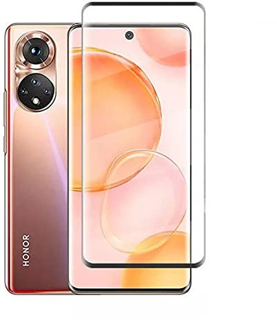 HERCN 3D Protector de Pantalla Compatible con Honor 50 6.57,3D Curvo 9H Dureza Vidrio Templado Protector de Pantalla para Honor 50 Smartphone (Negro & 2 Pack)