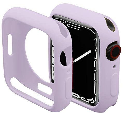 Miimall Custodia per Apple Watch Serie 9/8/7 45mm, Case Protettiva in TPU, Case Sottile Antiurto Senza Protettore Dello Schermo, Cover con Cornice Morbida per Apple Watch 45mm Serie 9/8/7, Viola
