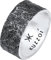 Kuzzoi Herrenring (10 mm) Massiv Handgeschmiedet, Bandring für Männer aus 925 Sterling Silber, Cooler Silberring im Used Look, Ring mit rustikaler Struktur oxidiert, Ringgröße 54, 0609652220_54