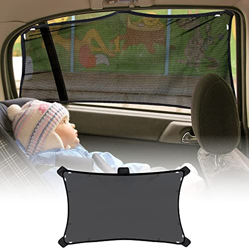 EcoNour Magnetic Stretch to Fit Sunshade - 1 Pack (66.8 x 34.7 cm) | Baby Car Window Shades Offers Complete Protection from Sun Glare and UV Rays | Car Sun Shade for Side Window Keeps Car Cooler