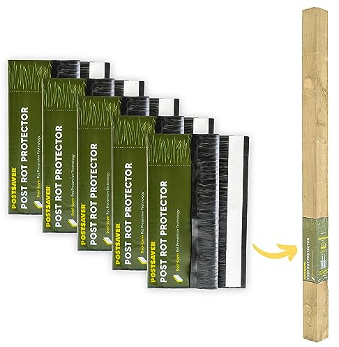 Protections anti-pourriture pour poteaux de clôture Postsaver Pro-Wrap standard Fits 75 x 75mm to 100 x 100mm poteaux de clôture carrés (5 Pack)