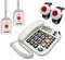 G-TELWARE MAXCOM KXT481SOS 2023-2024er Modell Haus Notruf Seniorentelefon mit Funk-SOS-Sender, Festnetztelefon - 2 Armbandsender + 2 Handsender mit Schlaufe, Carbonschwarz, Standard